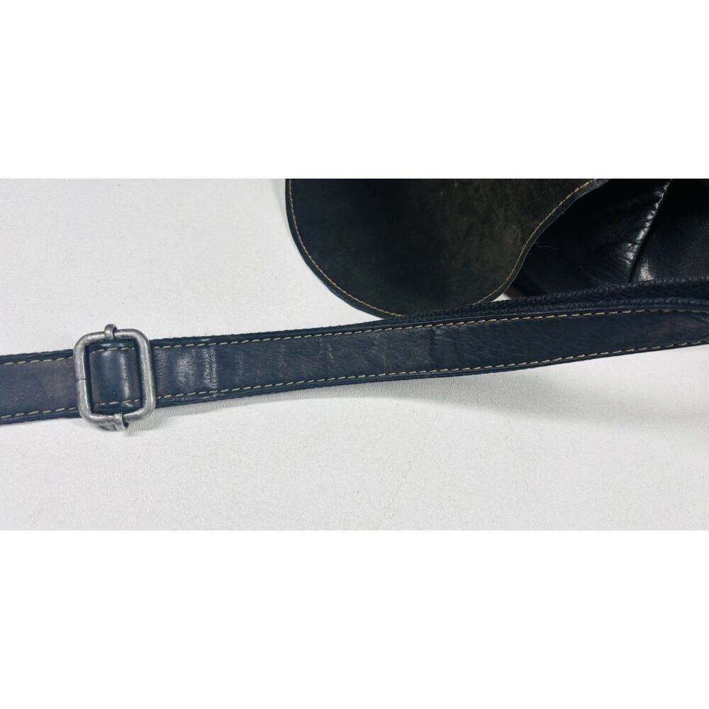 Jack Georges VTG Voyager Crossbody Bag Black Messenger Leather Distressed - Picture 15 of 16